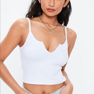 White Ribbed Cami Top